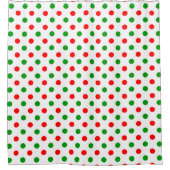Weiß-Rot-Grün-Punkte-Design Duschvorhang (Vorderseite)