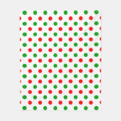 Weiß-Rot-Grün-Punkte-Design Fleecedecke (Vorderseite)