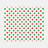 Weiß-Rot-Grün-Punkte-Design Fleecedecke (Vorderseite (Horizontal))