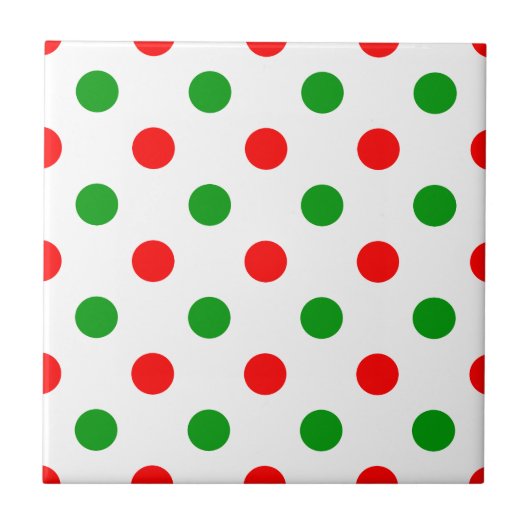 Weiß-Rot-Grün-Punkte-Design Fliese (Vorderseite)