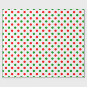Weiß-Rot-Grün-Punkte-Design  Geschenkpapier (Flach)