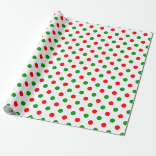 Weiß-Rot-Grün-Punkte-Design Geschenkpapier
