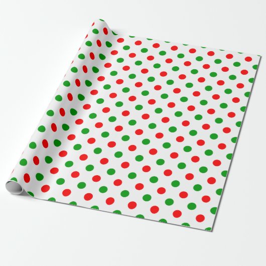 Weiß-Rot-Grün-Punkte-Design  Geschenkpapier (Ungerollt)