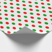 Weiß-Rot-Grün-Punkte-Design  Geschenkpapier (Ecke)