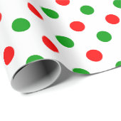 Weiß-Rot-Grün-Punkte-Design  Geschenkpapier (Rolleneckpunkt)
