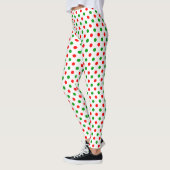 Weiß-Rot-Grün-Punkte-Design Leggings (Links)