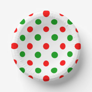 Weiß-Rot-Grün-Punkte-Design Pappteller