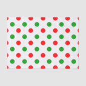 Weiß-Rot-Grün-Punkte-Design Seidenpapier (Vorderseite)