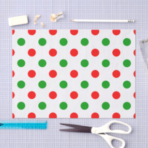 Weiß-Rot-Grün-Punkte-Design Seidenpapier