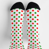 Weiß-Rot-Grün-Punkte-Design  Socken (Oben)