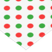 Weiß-Rot-Grün-Punkte-Design Tischdecke (Schrägansicht)