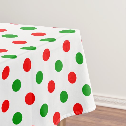 Weiß-Rot-Grün-Punkte-Design Tischdecke (Beispiel)
