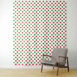 Weiß-Rot-Grün-Punkte-Design  Wandteppich