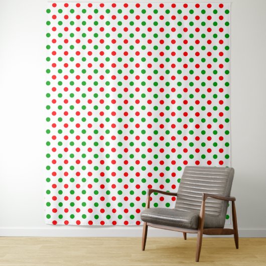 Weiß-Rot-Grün-Punkte-Design Wandteppich (Beispiel)