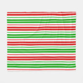 Weiß Rot Grün Streifen Muster   Fleecedecke (Vorderseite (Horizontal))