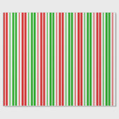 Weiß Rot Grün Streifen Muster   Geschenkpapier (Flach)