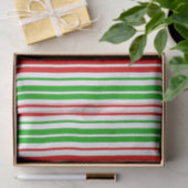 Weiß Rot Grün Streifen Muster Seidenpapier (Geschenk)