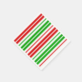 Weiß Rot Grün Streifen Muster Serviette (Ecke)