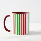 Weiß-Rot-Grün-Streifenmuster Tasse (Links)