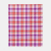 Weiß-Rot-Lila-Karo-Tartan-Design Fleecedecke (Vorderseite)