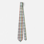 Weiß Rot Schwarz Blau Tartan Krawatte (Vorderseite)