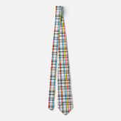 Weiß Rot Schwarz Blau Tartan Krawatte (Rückseite)