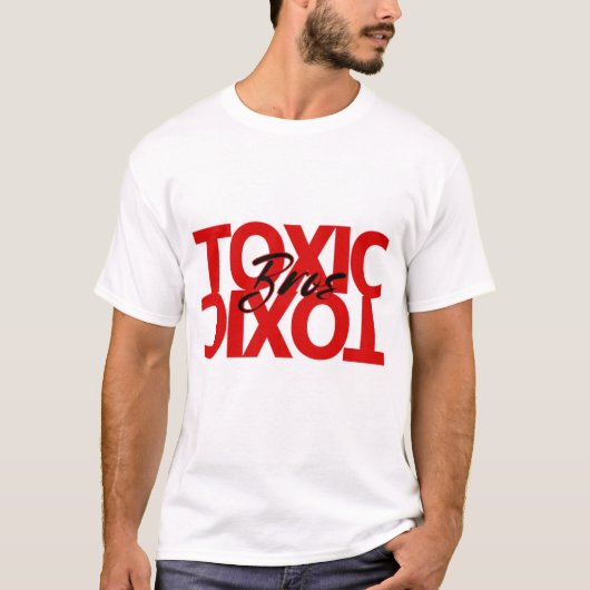 Weiß + Rot Toxic Bro's T-Shirt (Vorderseite)