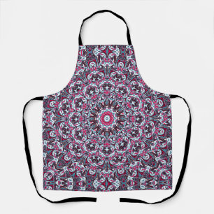 Weiß, rot und khaki mandala. schürze