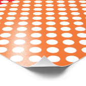 Weiß, Rot und Orange Polka Dot Fotodruck (Ecke)