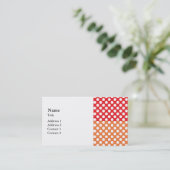 Weiß, Rot und Orange Polka Dot Visitenkarte (Stehend Vorderseite)