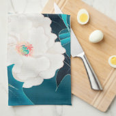 Weiß-rote Blume, japanisches Design Geschirrtuch (Viertel Falte)