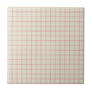Weiß-rote karierte Retro-Minimalist Fliese