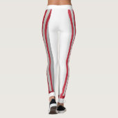 Weiß + Roter Streifen Leggings (Rückseite)