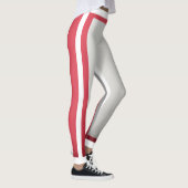 Weiß + Roter Streifen Leggings (Rechts)