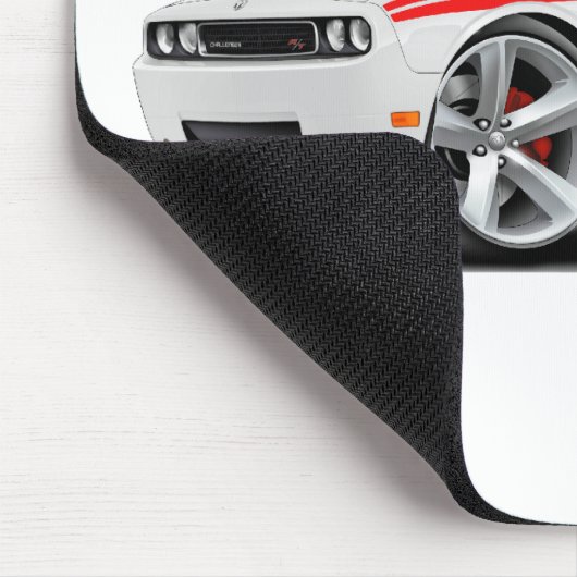 Weiß-Rotes Auto 2009-11 Herausforderer Mousepad (Ecke)