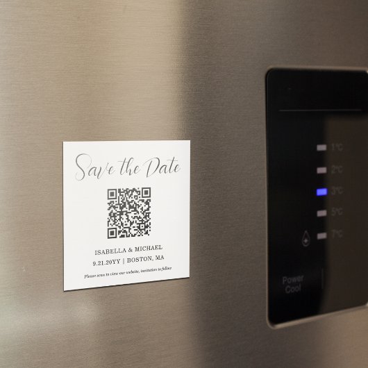 Weiß | SAVE THE DATE | QR Code Magnet