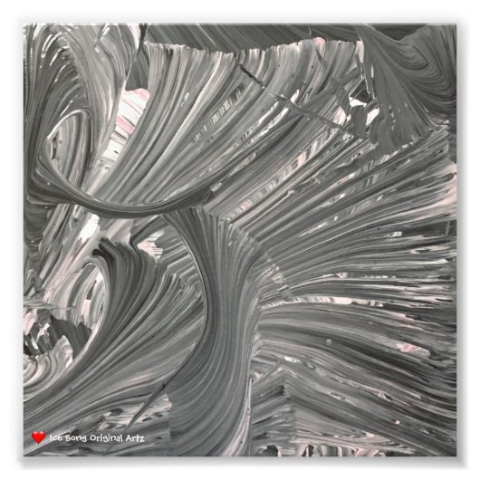 Weiß Schwarz 3 D Abstrakt Fotodruck (Vorne)