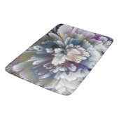 Weiß, schwarz, blau-akryllisch gestrichene Malerei Badematte (Schrägansicht)