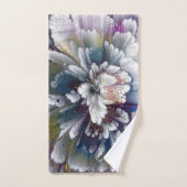 Weiß, schwarz, blau-akryllisch gestrichene Malerei Badhandtuch Set (Handtuch)