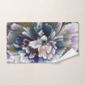 Weiß, schwarz, blau-akryllisch gestrichene Malerei Badhandtuch Set (Handtuch)