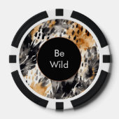 Weiß Schwarz Creme Leopard Tier Pokerchips (Vorderseite)
