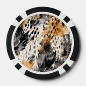 Weiß Schwarz Creme Leopard Tier Pokerchips (Rückseite)