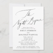 Weiß Schwarz die Nacht vor der Hochzeit der Probe Einladung (Vorderseite)