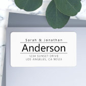 Weiß & Schwarz Fett Moderne Rücksendeadresse Adressaufkleber