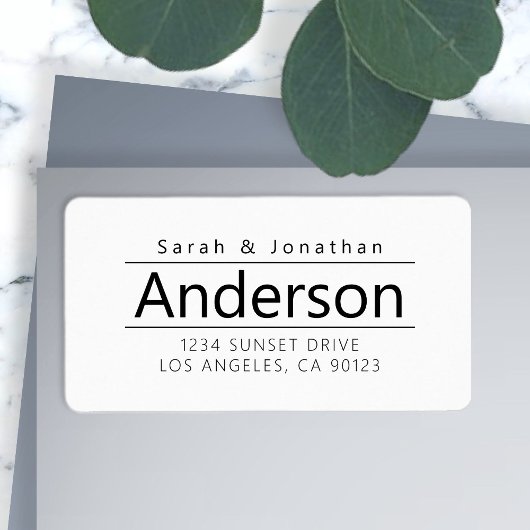 Weiß & Schwarz Fett Moderne Rücksendeadresse Adressaufkleber