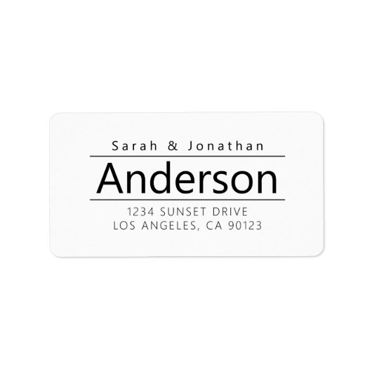 Weiß & Schwarz Fett Moderne Rücksendeadresse Adressaufkleber (Vorne)
