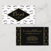 Weiß/Schwarz/Gold-Muster für Brows und Lashes Visitenkarte (Vorne/Hinten)