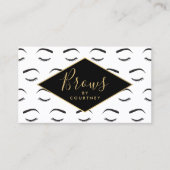 Weiß/Schwarz/Gold-Muster für Brows und Lashes Visitenkarte (Vorderseite)