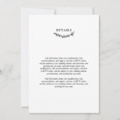 Weiß & Schwarz Herzkranz 2 in 1 Wedding Invitati Einladung (Rückseite)