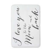 Weiß Schwarz Ich Liebe dich auf die Mond-Badematte Badematte (Vorderseite Vertikal)